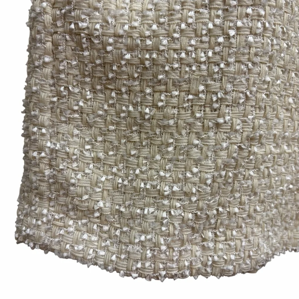 Love Bonito Cream Textured Tweed High Waist Bouclé Shorts